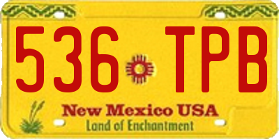 NM license plate 536TPB
