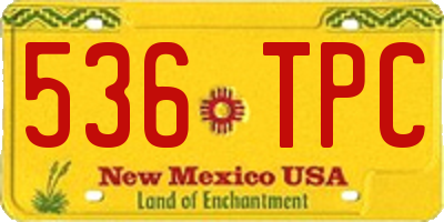 NM license plate 536TPC