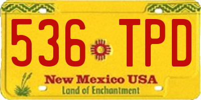 NM license plate 536TPD