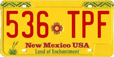 NM license plate 536TPF