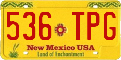 NM license plate 536TPG