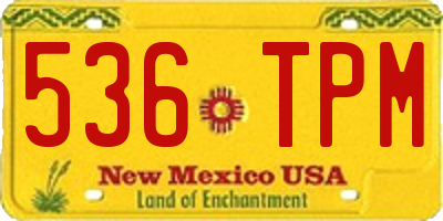 NM license plate 536TPM