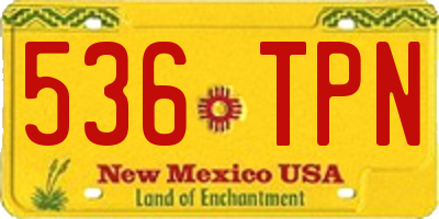 NM license plate 536TPN