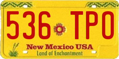 NM license plate 536TPO
