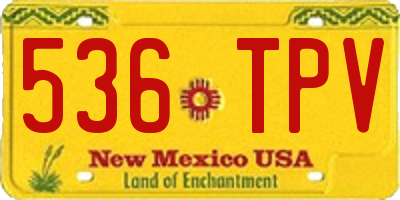 NM license plate 536TPV