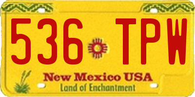 NM license plate 536TPW