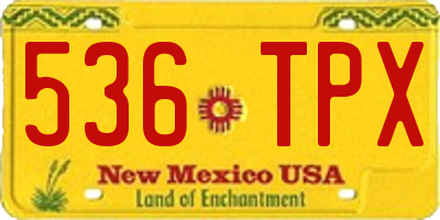 NM license plate 536TPX