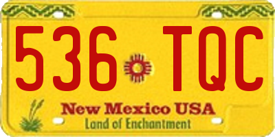 NM license plate 536TQC