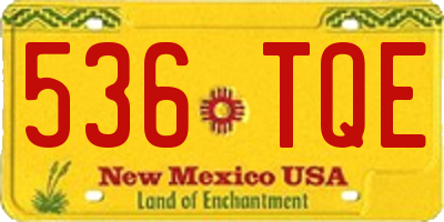 NM license plate 536TQE