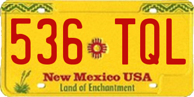 NM license plate 536TQL