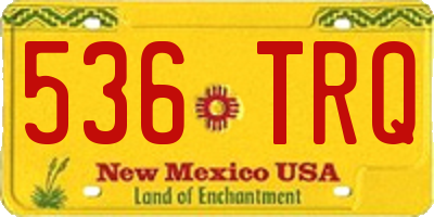 NM license plate 536TRQ