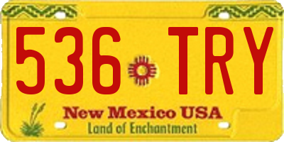 NM license plate 536TRY