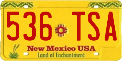 NM license plate 536TSA