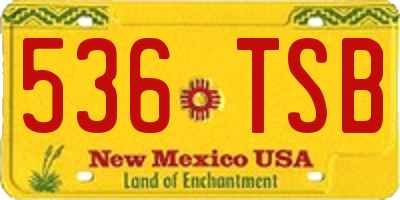 NM license plate 536TSB