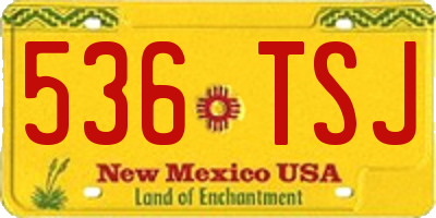 NM license plate 536TSJ