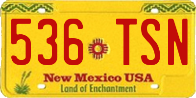 NM license plate 536TSN