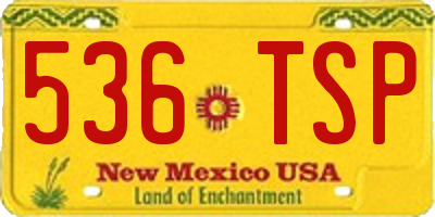 NM license plate 536TSP