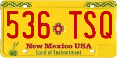 NM license plate 536TSQ