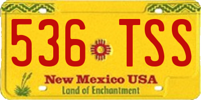NM license plate 536TSS