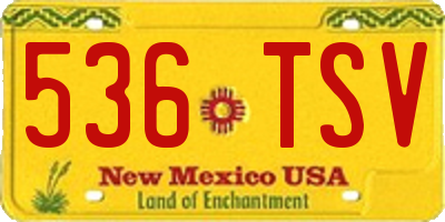NM license plate 536TSV