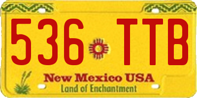 NM license plate 536TTB