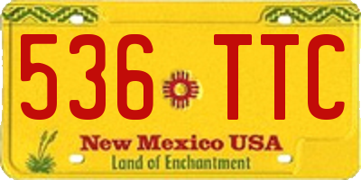 NM license plate 536TTC