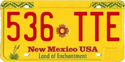 NM license plate 536TTE