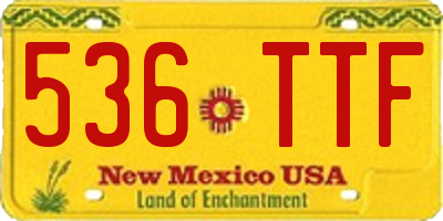 NM license plate 536TTF