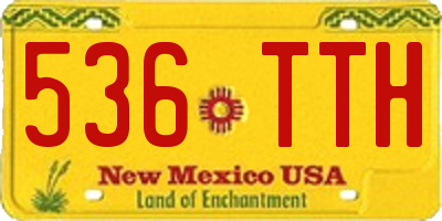 NM license plate 536TTH