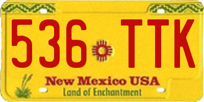 NM license plate 536TTK