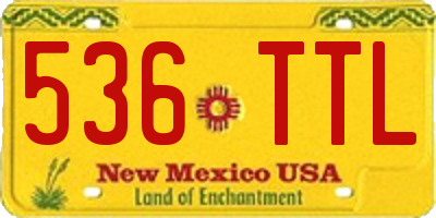 NM license plate 536TTL