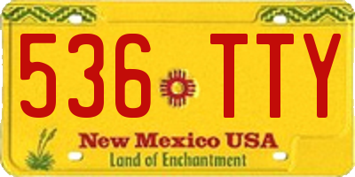 NM license plate 536TTY