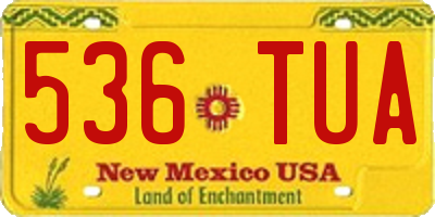 NM license plate 536TUA
