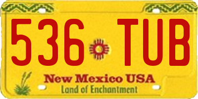 NM license plate 536TUB