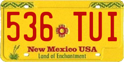 NM license plate 536TUI