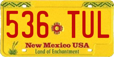 NM license plate 536TUL