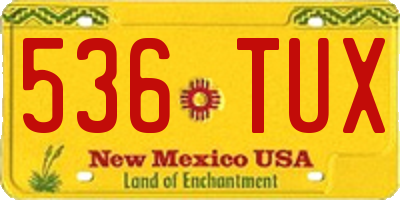 NM license plate 536TUX