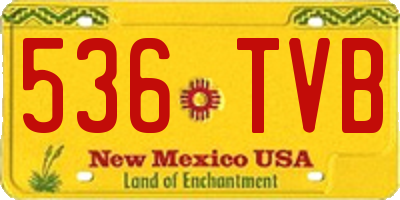 NM license plate 536TVB
