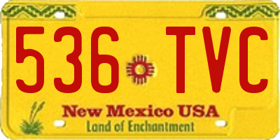 NM license plate 536TVC