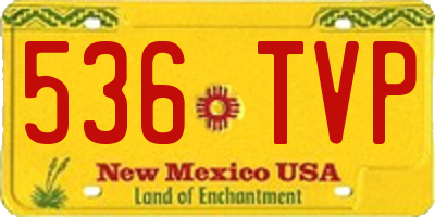 NM license plate 536TVP
