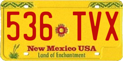 NM license plate 536TVX