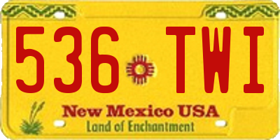 NM license plate 536TWI