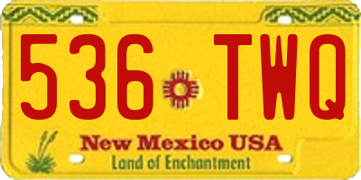 NM license plate 536TWQ