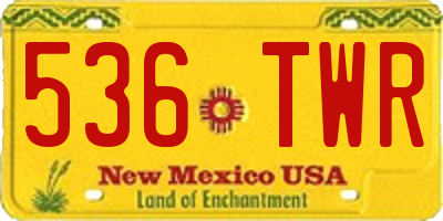 NM license plate 536TWR