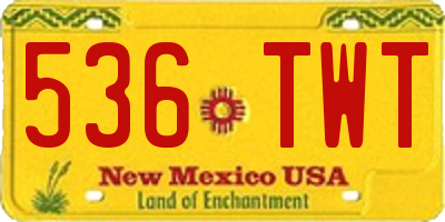 NM license plate 536TWT