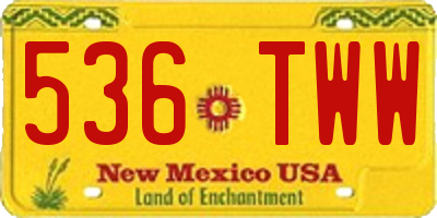 NM license plate 536TWW