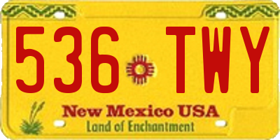 NM license plate 536TWY