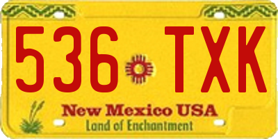 NM license plate 536TXK