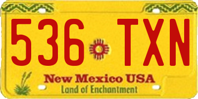NM license plate 536TXN