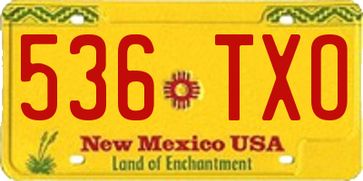 NM license plate 536TXO